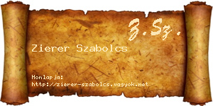 Zierer Szabolcs névjegykártya